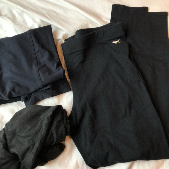 PINK Victoria's Secret Pants - Black leggings bundle Large L VS PINK Pacsun Workout running workout casual cute